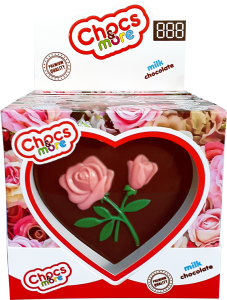 Շոկոլադե սիրտ վարդերով 100 գր